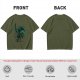 Olive Green T-Shirt With Legendary Hero Ink Splatter Art