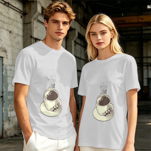 Olive T-Shirt With Hot Cocoa Cup And Marshmallows Graphic Print