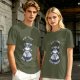 Olive graphic t-shirt with raccoon 'Live Fast Eat Trash' print