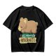 Olive t-shirt with sleeping bear and 'I accidentally hibernate' text