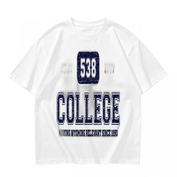 Olive College Graphic T-Shirt with 538 Print Design