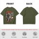 Olive t-shirt with detective cat 'Paws on the Case' graphic
