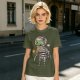 Olive T-Shirt With Cute Mummy Holding Hot Coffee Print