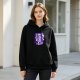 Black hoodie with 'Down the Witches Road' graphic print