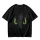 Olive Green T-Shirt With Dark Monster Face Graphic Print