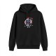 Black hoodie with cute alien wearing headphones graphic and text