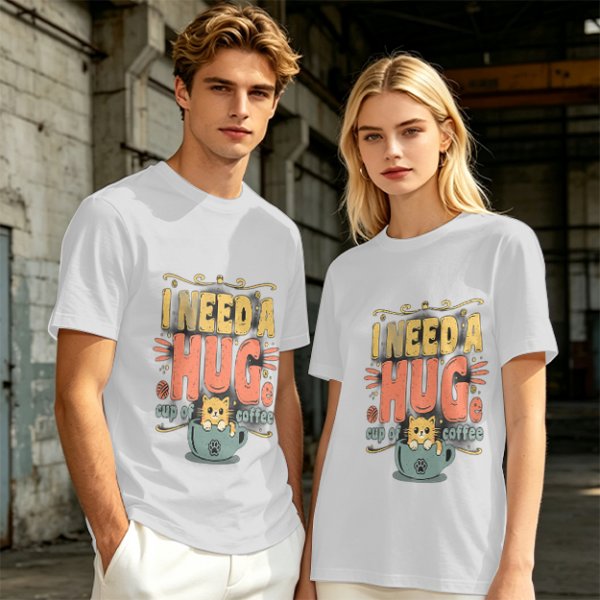 I Need a Huge Cup of Coffee Cat Graphic T-Shirt