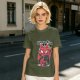 Olive T-shirt with Spider-Punk Cat Playing Guitar Graphic