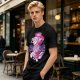 Olive Green T-Shirt With Fantasy Character Graphic Print