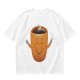 Olive Green T-Shirt With Happy Steaming Coffee Cup Graphic