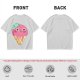 Olive T-Shirt With Cute Melting Pink Ice Cream Cone Graphic