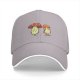 Black Baseball Cap With Cartoon Grumpy Mushroom Characters Print