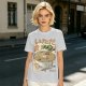 Olive green t-shirt with zen ramen bowl and bonsai tree print
