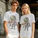 Olive T-Shirt With Cute Mummy Holding Hot Coffee Print