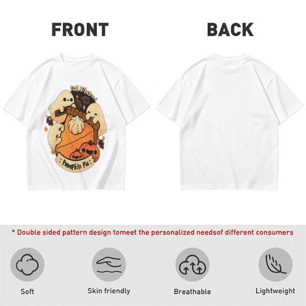 Fall Vibes and Pumpkin Pie Ghost Graphic T-Shirt