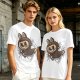 Olive Green T-Shirt With Playful Monster Bunny Graphic Print