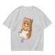 Olive T-Shirt With Cute Hamster In Paper Bag Print