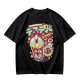 Olive t-shirt with spooky skull bubble tea graphic and Japanese text