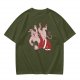 Olive T-Shirt With Krampus And Santa Graphic Print