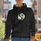 Black hoodie with yin yang cat graphic design