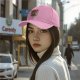 Black baseball cap with cute kitsune fox eating ramen graphic