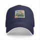 Black Baseball Cap with Anime Stamp Print Design