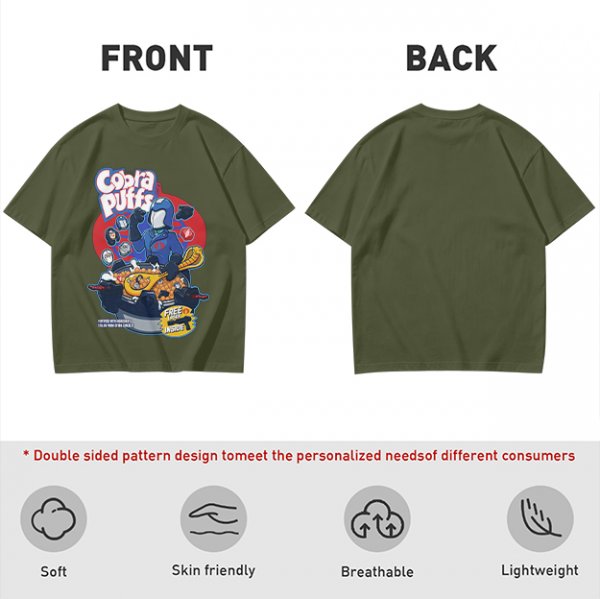 Cobra Puffs Cereal Parody T-Shirt with Villain Graphic