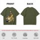 Olive T-shirt with Catbus and Soot Sprite Anime Print