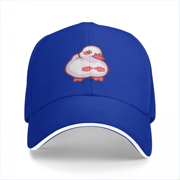 Black Baseball Cap With Cute Chubby Duck Graphic Design