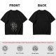 Olive T-shirt with Dancing Skeleton Graphic Print