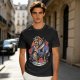 Olive T-shirt featuring The Cursed Prince Beast with roses and candelabra