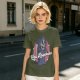 Olive T-Shirt with Cartoon Grim Reaper 'Last Responder' Print