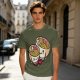 Olive T-Shirt With Cute Hugging Ramen Bowl Couple Print