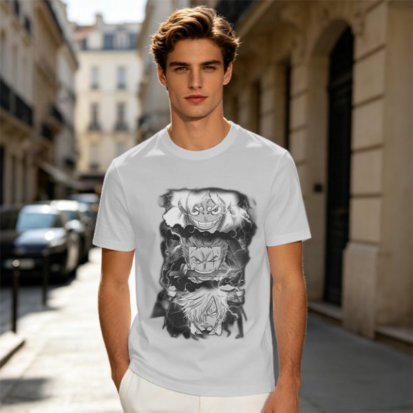 One Piece Straw Hat Crew Monochrome Graphic T-Shirt