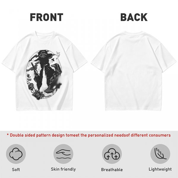 Olive T-Shirt With Western Gunslinger Crow And Roses Graphic