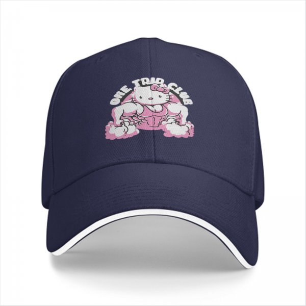 Black Baseball Cap With Buff Hello Kitty One Trip Club Print