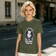 Olive t-shirt with Wednesday Addams 'I Like People Far Away From Me' print