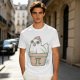 Olive T-Shirt With Cute Chicken In Pi Pot Graphic