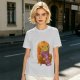 Olive Green T-Shirt with Cozy Frog in Pumpkin Hat Graphic