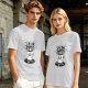 Olive t-shirt with Black Coffee gothic angry cup pentagram print