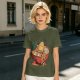 Olive T-Shirt With Cute Ramen Bowl Graphic Print
