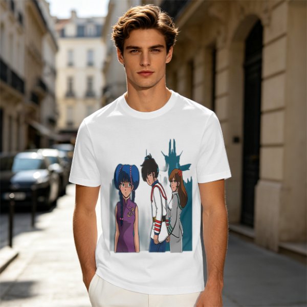 Anime Character Graphic Olive Green T-Shirt