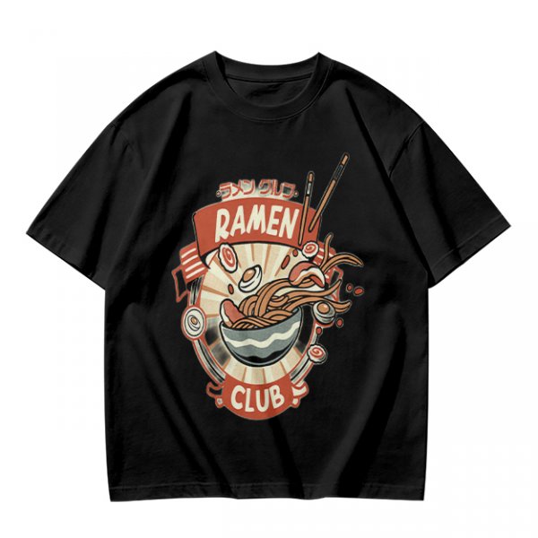 Olive Ramen Club Graphic T-Shirt with Noodle Bowl Art