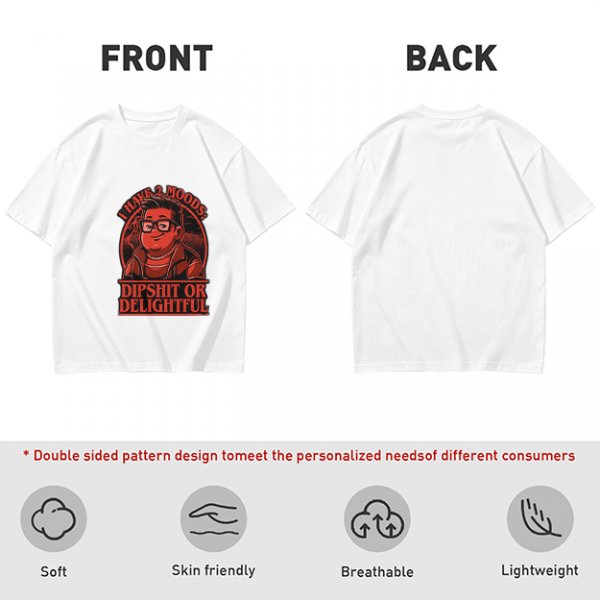 Olive Graphic T-Shirt With 'I Have 2 Moods: Dipshit Or Delightful' Print