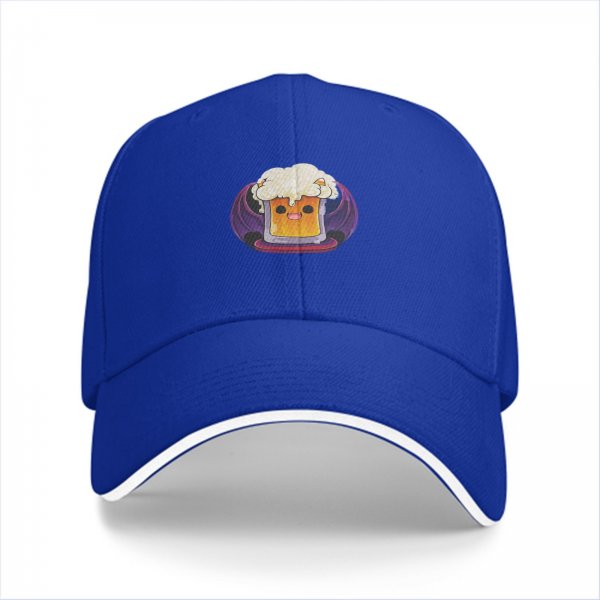 Black Baseball Cap With Cute Vampire Beer Mug Graphic