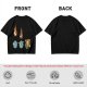Olive Graphic Tee With Falling Cat Comets And Earth Artwork