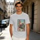Olive T-shirt with ukiyo-e style fantasy creature graphic print