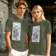 Olive T-Shirt With The Wizard Tarot Card Style Graphic Print