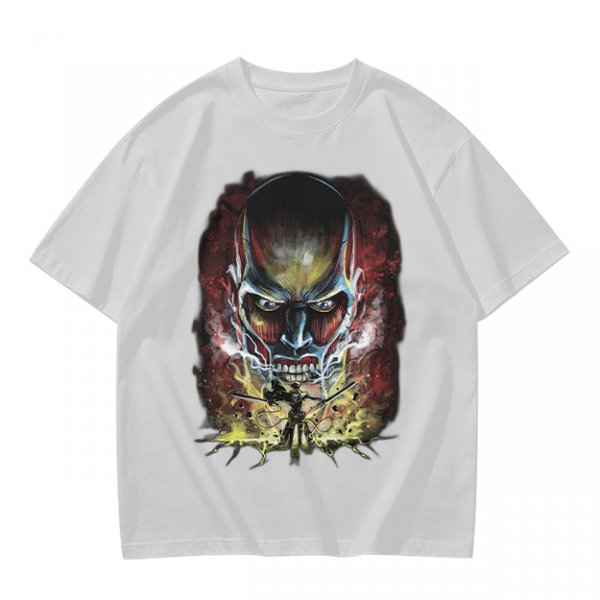 Olive T-shirt with Attack on Titan Colossal Titan Graphic Print
