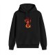 Black hoodie with fire nation symbol and flame artwork